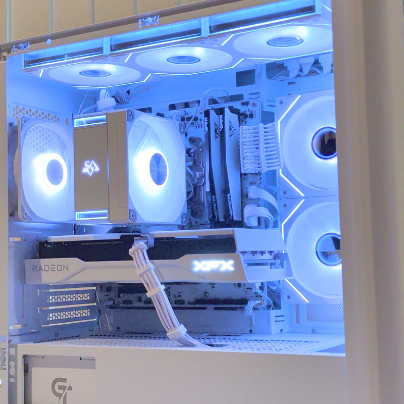 White RX 9060 XT gaming PC