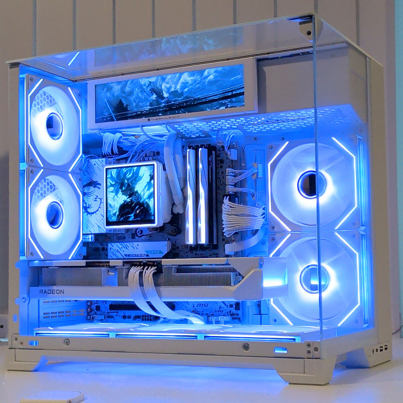 White RX 9070 XT gaming PC